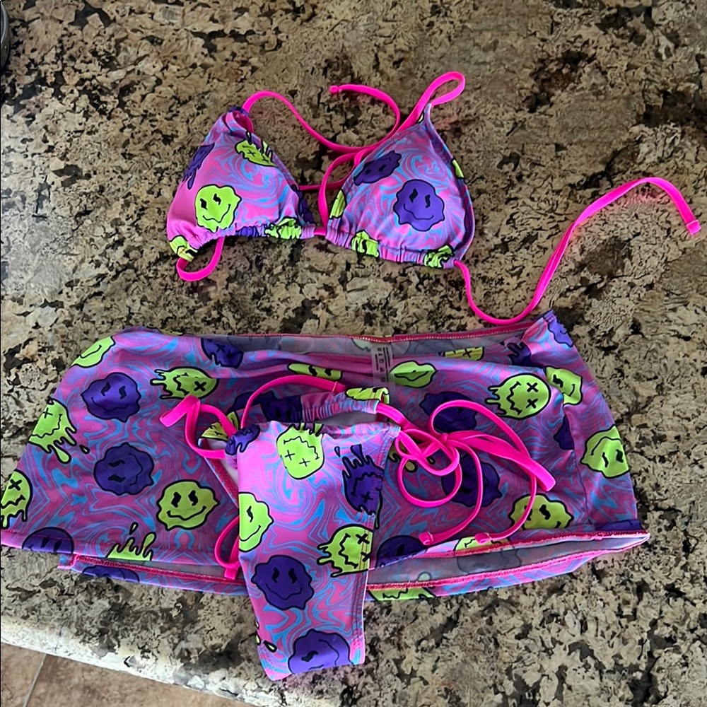 Amazon Purple and Green Bikini Set